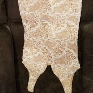 Nude lace bodycon dress